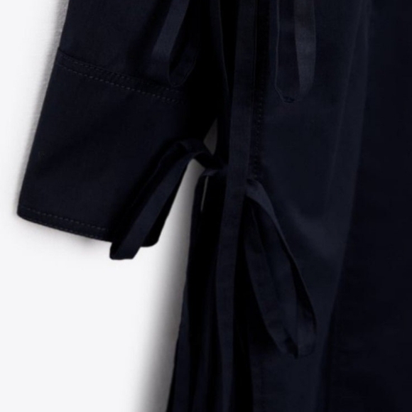 NWT Zara Navy Voluminous Poplin Dress Sz XXL - Picture 5 of 11